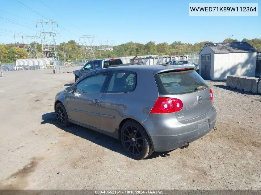 2009 Volkswagen Gti 2-Door VIN: WVWED71K89W112364 Lot: 40652161