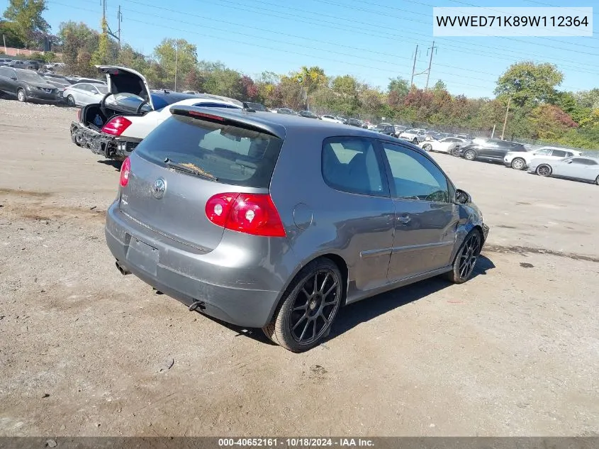 2009 Volkswagen Gti 2-Door VIN: WVWED71K89W112364 Lot: 40652161