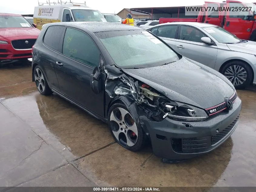 2010 Volkswagen Gti 2-Door VIN: WVWEV7AJ8AW259227 Lot: 39919471