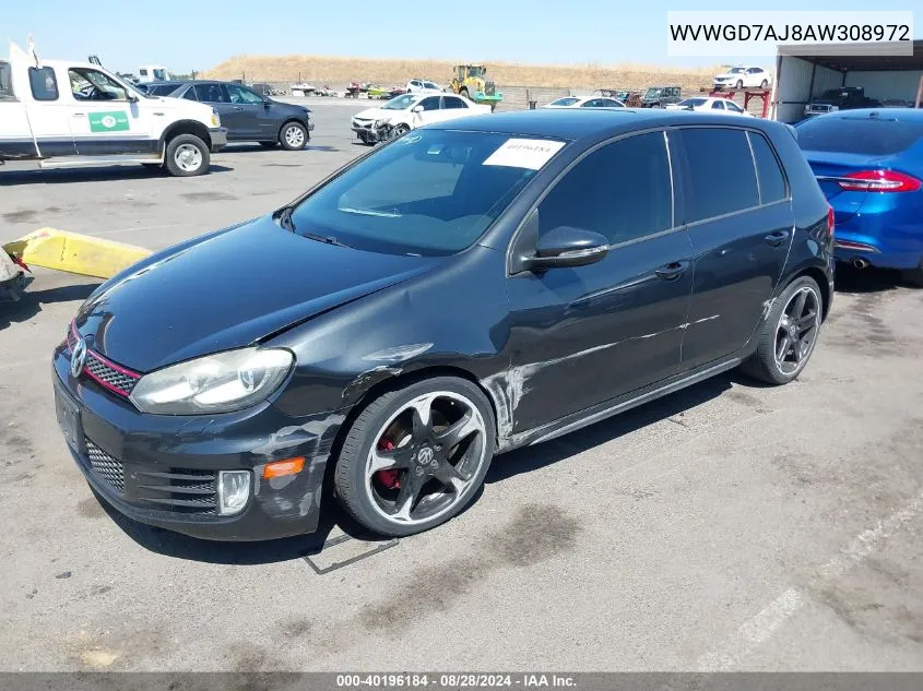 WVWGD7AJ8AW308972 2010 Volkswagen Gti 4-Door