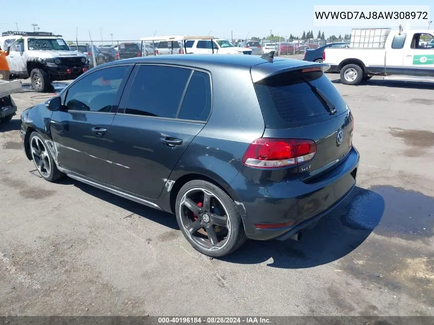 2010 Volkswagen Gti 4-Door VIN: WVWGD7AJ8AW308972 Lot: 40196184