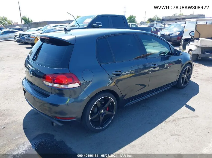 WVWGD7AJ8AW308972 2010 Volkswagen Gti 4-Door