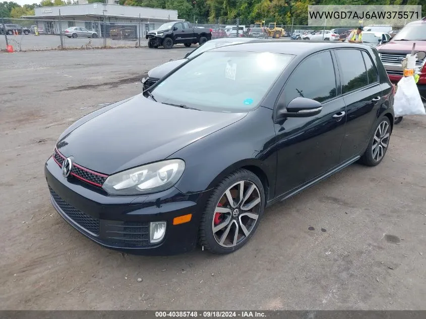 WVWGD7AJ6AW375571 2010 Volkswagen Gti 4-Door