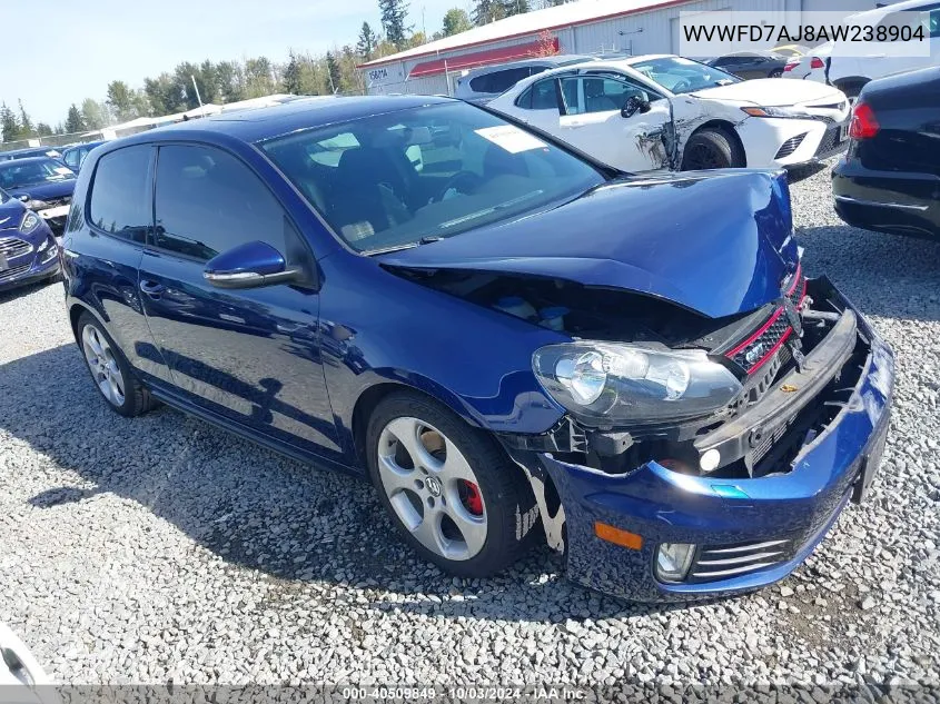 2010 Volkswagen Gti 2-Door VIN: WVWFD7AJ8AW238904 Lot: 40509849