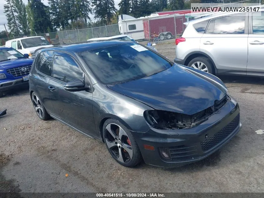 2010 Volkswagen Gti 2-Door VIN: WVWEV7AJ0AW235147 Lot: 40541515