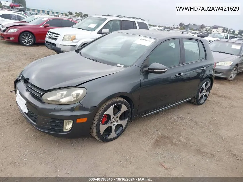 2010 Volkswagen Gti 4-Door VIN: WVWHD7AJ2AW421529 Lot: 40598345