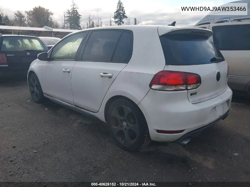 2010 Volkswagen Gti 4-Door VIN: WVWHD9AJ9AW353466 Lot: 40626152