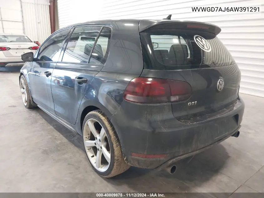 2010 Volkswagen Gti 4-Door VIN: WVWGD7AJ6AW391291 Lot: 40809875