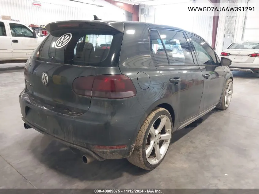 2010 Volkswagen Gti 4-Door VIN: WVWGD7AJ6AW391291 Lot: 40809875