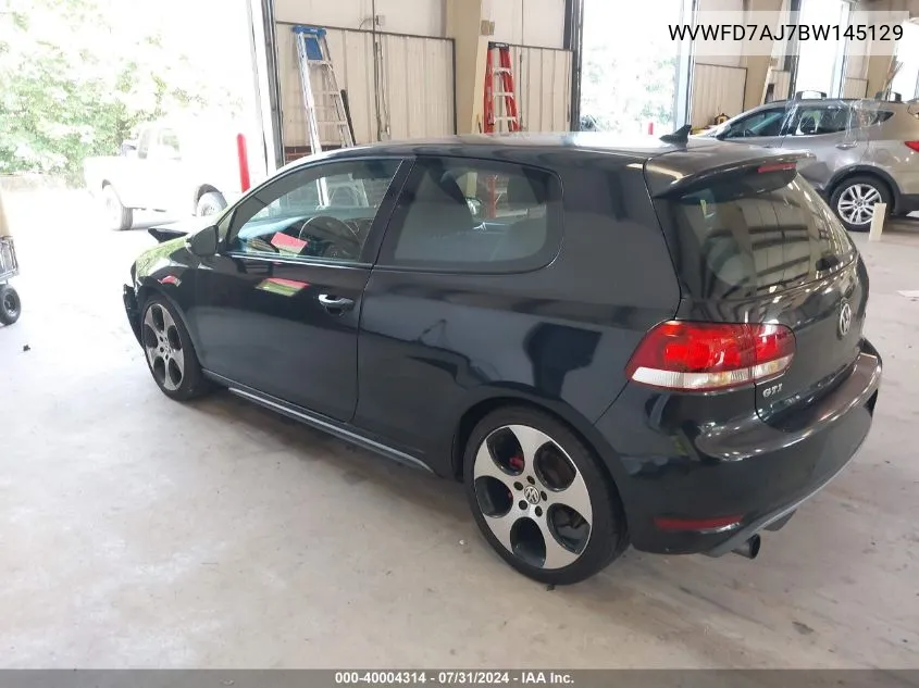 2011 Volkswagen Gti 2-Door VIN: WVWFD7AJ7BW145129 Lot: 40004314