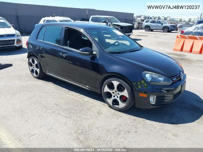 2011 Volkswagen Gti 4-Door VIN: WVWGV7AJ4BW120237 Lot: 40116024