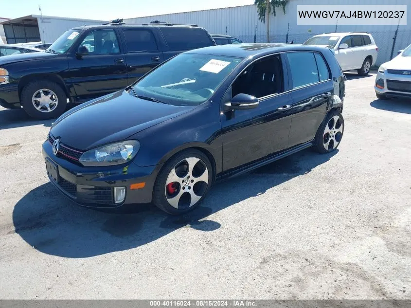 2011 Volkswagen Gti 4-Door VIN: WVWGV7AJ4BW120237 Lot: 40116024