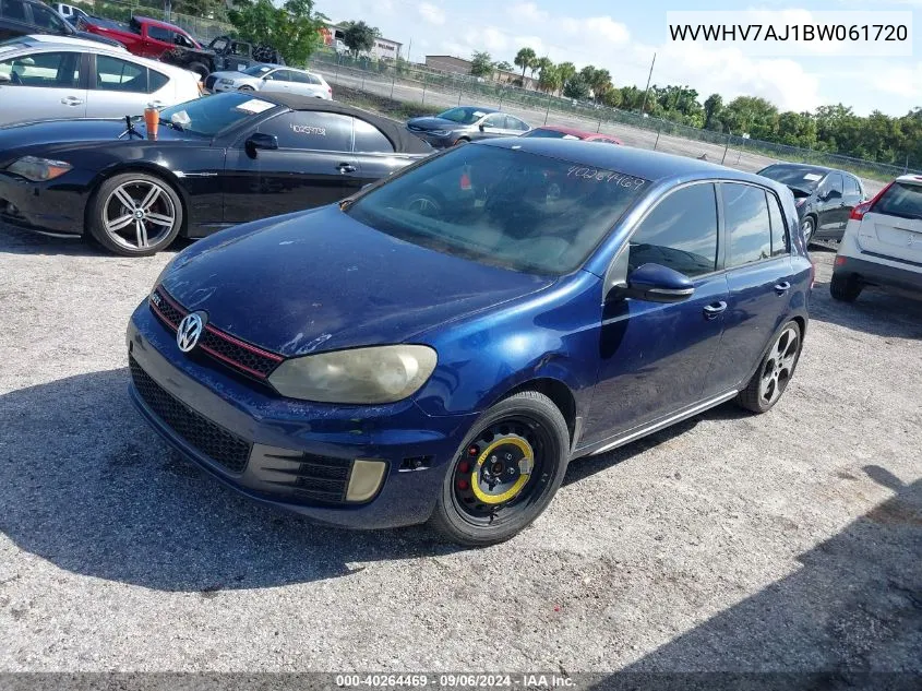 2011 Volkswagen Gti 4-Door VIN: WVWHV7AJ1BW061720 Lot: 40264469