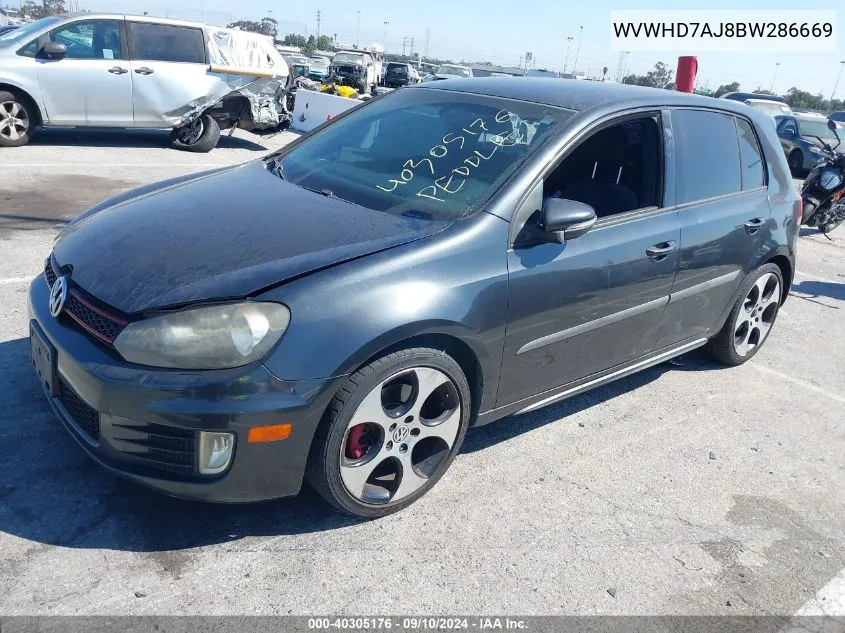 2011 Volkswagen Gti 4-Door VIN: WVWHD7AJ8BW286669 Lot: 40305176