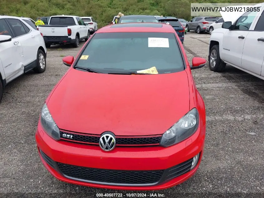 2011 Volkswagen Gti 4-Door VIN: WVWHV7AJ0BW218055 Lot: 40507722