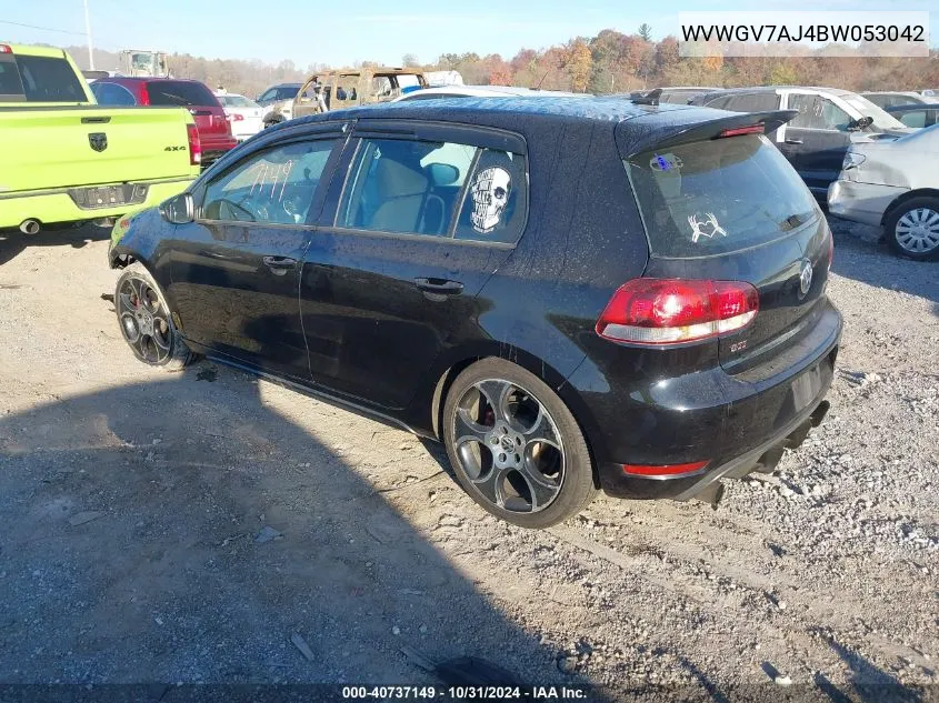 2011 Volkswagen Gti 4-Door VIN: WVWGV7AJ4BW053042 Lot: 40737149