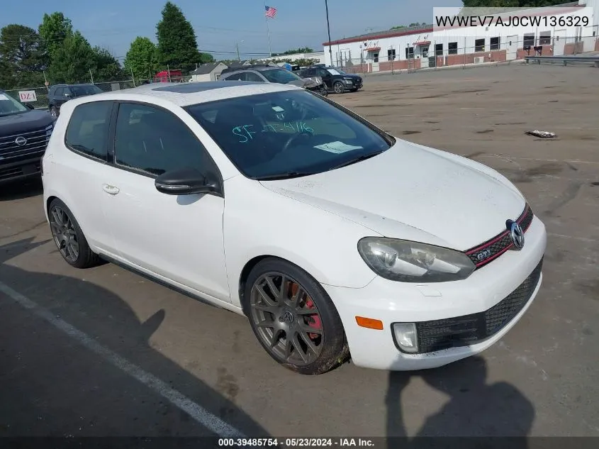 WVWEV7AJ0CW136329 2012 Volkswagen Gti 2-Door