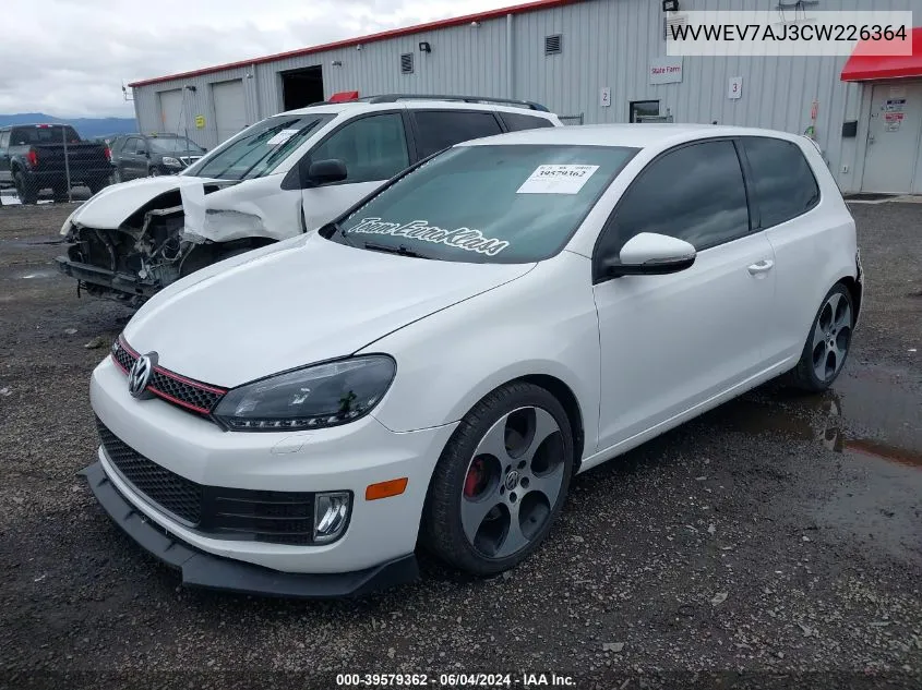 WVWEV7AJ3CW226364 2012 Volkswagen Gti 2-Door