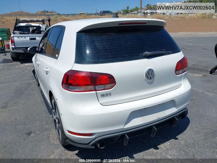 WVWHV7AJXCW002604 2012 Volkswagen Gti 4-Door