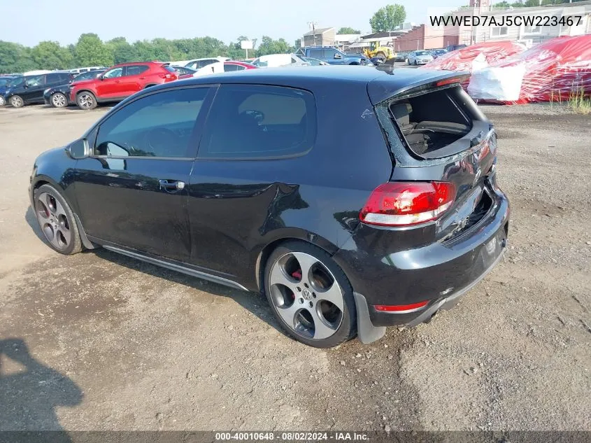 2012 Volkswagen Gti 2-Door VIN: WVWED7AJ5CW223467 Lot: 40010648