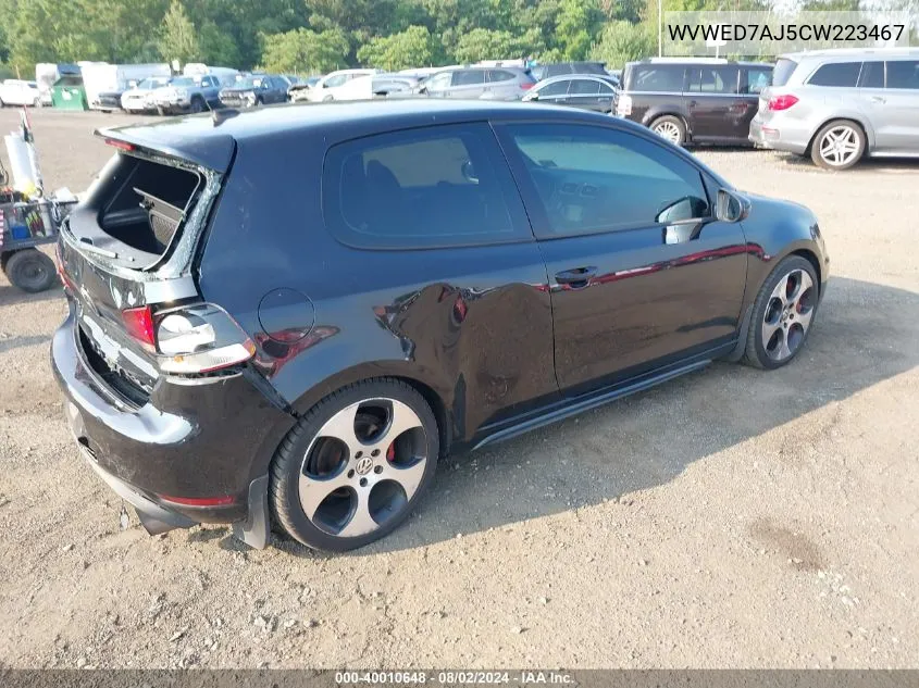 2012 Volkswagen Gti 2-Door VIN: WVWED7AJ5CW223467 Lot: 40010648