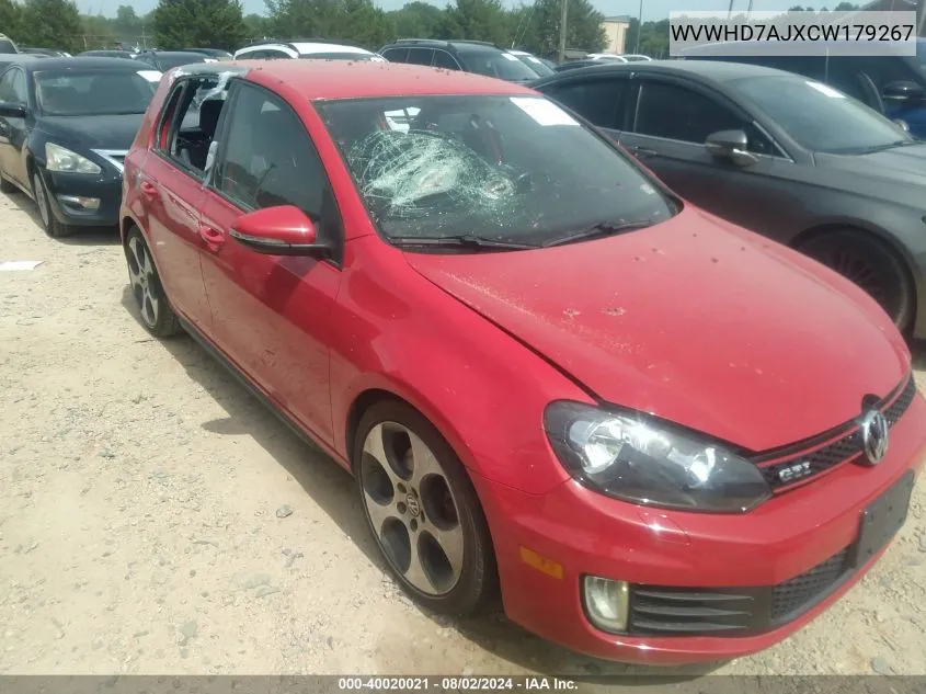 2012 Volkswagen Gti 4-Door VIN: WVWHD7AJXCW179267 Lot: 40020021