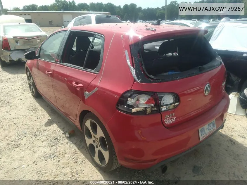 WVWHD7AJXCW179267 2012 Volkswagen Gti 4-Door