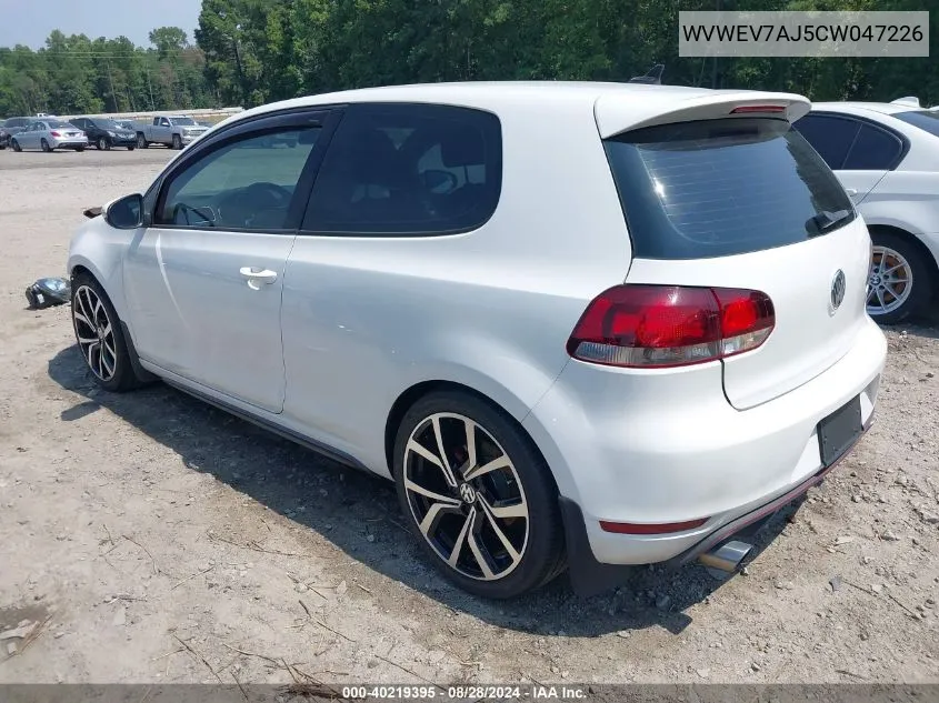 WVWEV7AJ5CW047226 2012 Volkswagen Gti 2-Door