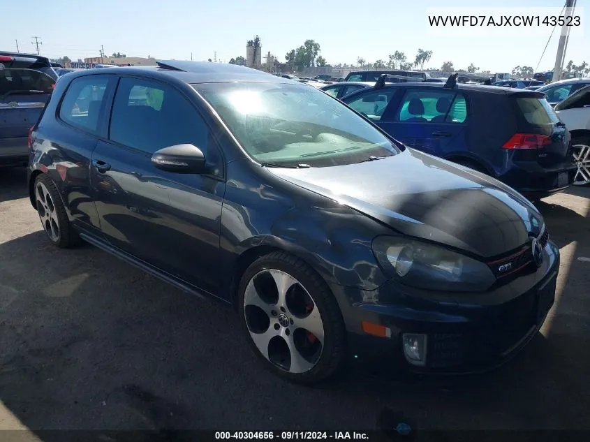 2012 Volkswagen Gti VIN: WVWFD7AJXCW143523 Lot: 40304656