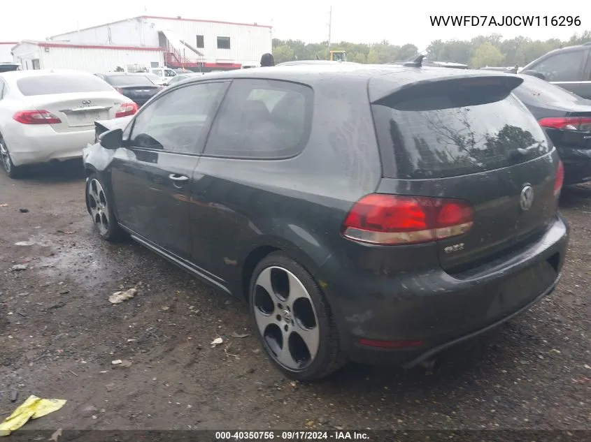 WVWFD7AJ0CW116296 2012 Volkswagen Gti 2-Door