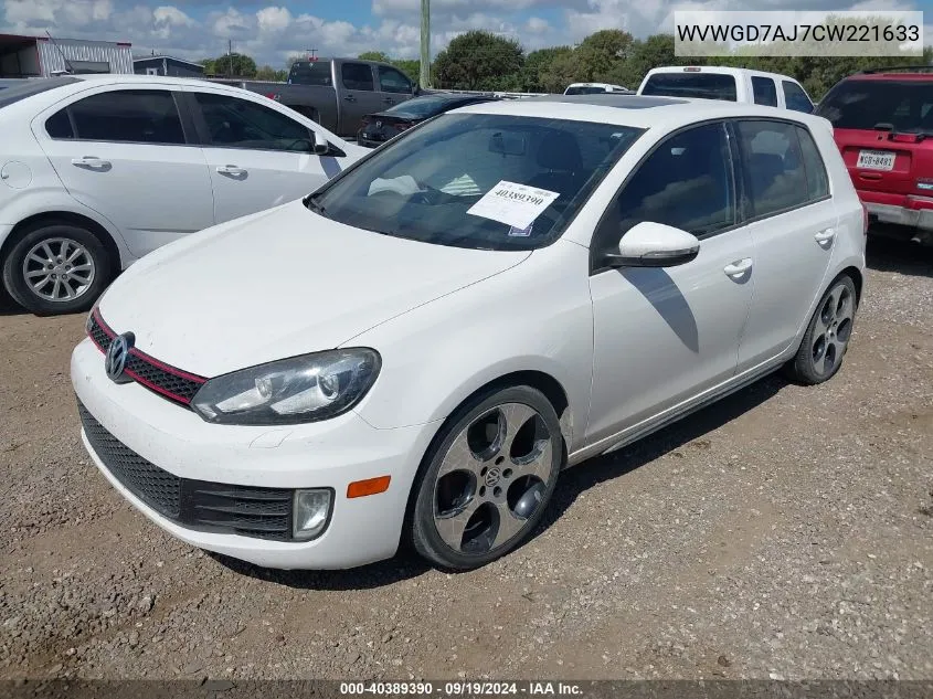 2012 Volkswagen Gti 4-Door VIN: WVWGD7AJ7CW221633 Lot: 40389390