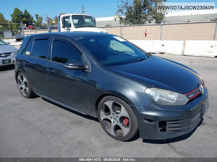 2012 Volkswagen Gti 4-Door VIN: WVWGD7AJ0CW230609 Lot: 40411672