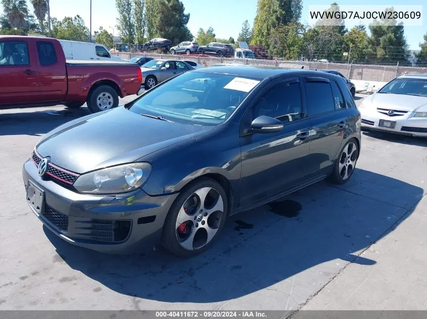 2012 Volkswagen Gti 4-Door VIN: WVWGD7AJ0CW230609 Lot: 40411672