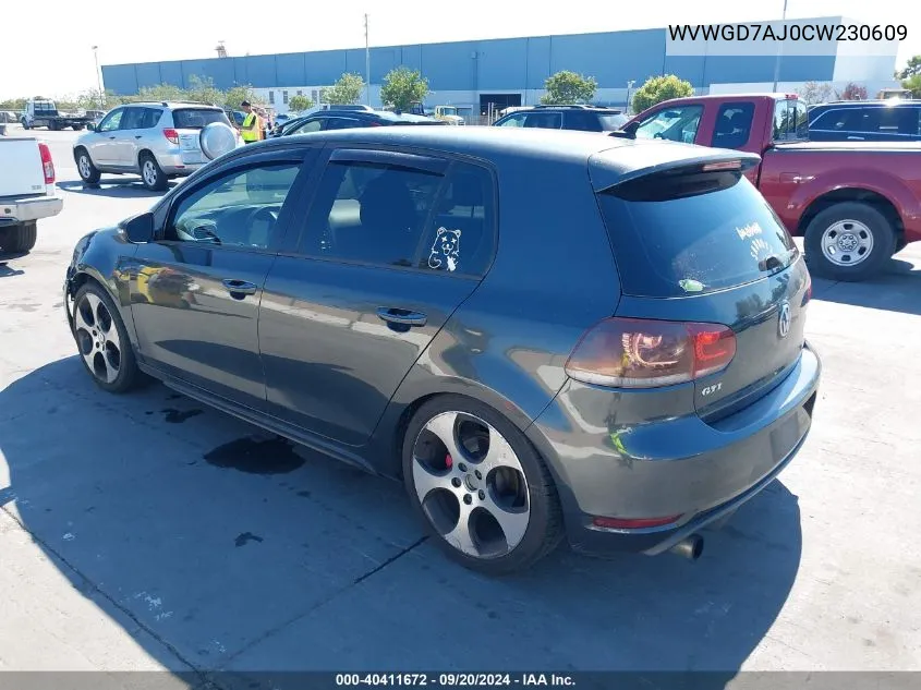 2012 Volkswagen Gti 4-Door VIN: WVWGD7AJ0CW230609 Lot: 40411672