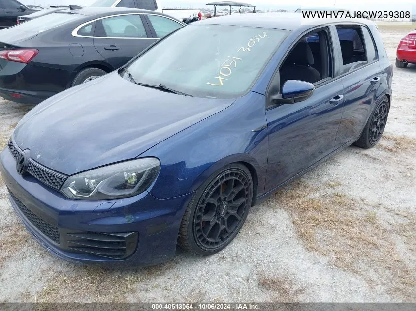 WVWHV7AJ8CW259308 2012 Volkswagen Gti