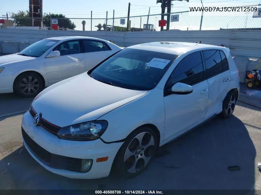 2012 Volkswagen Gti 4-Door VIN: WVWGD7AJ5CW212509 Lot: 40588708