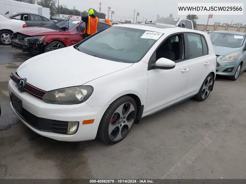 2012 Volkswagen Gti VIN: WVWHD7AJ5CW029566 Lot: 40592879