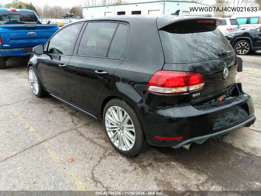 2012 Volkswagen Gti 4-Door Autobahn VIN: WVWGD7AJ4CW021633 Lot: 40766226