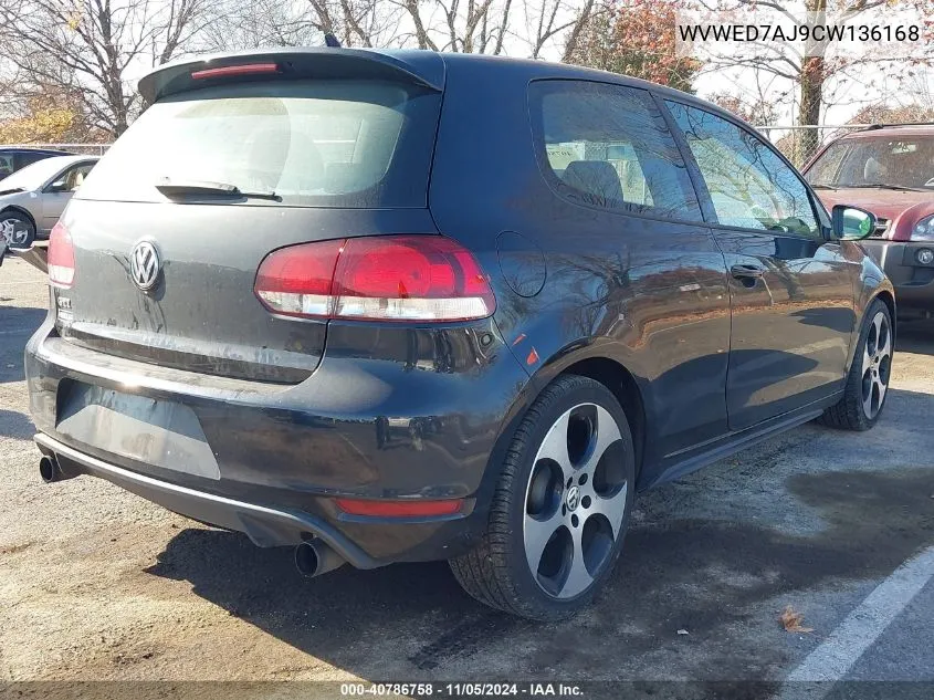 2012 Volkswagen Gti 2-Door VIN: WVWED7AJ9CW136168 Lot: 40786758