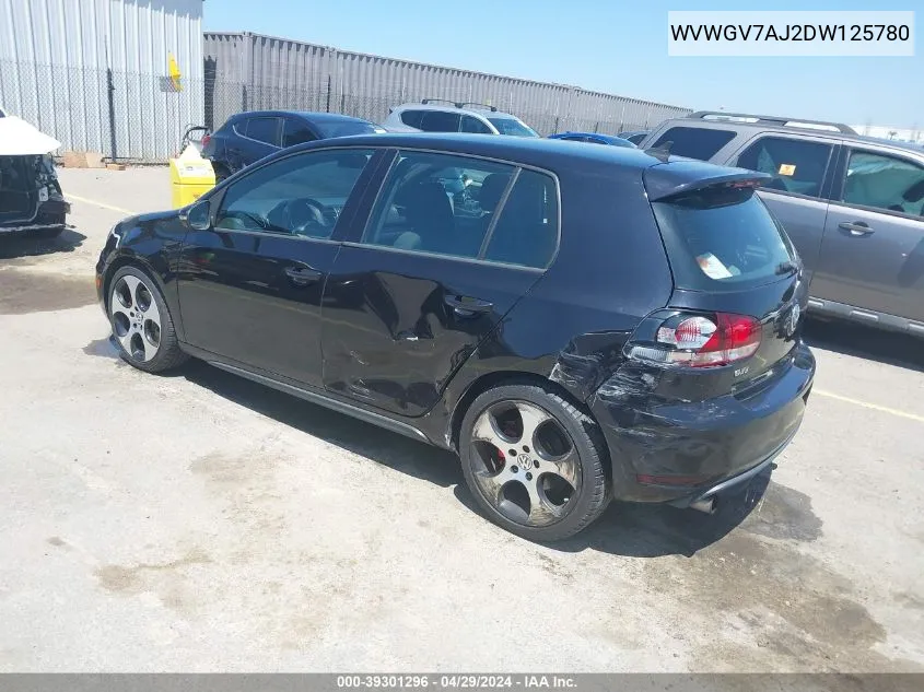 2013 Volkswagen Gti 4-Door VIN: WVWGV7AJ2DW125780 Lot: 39301296