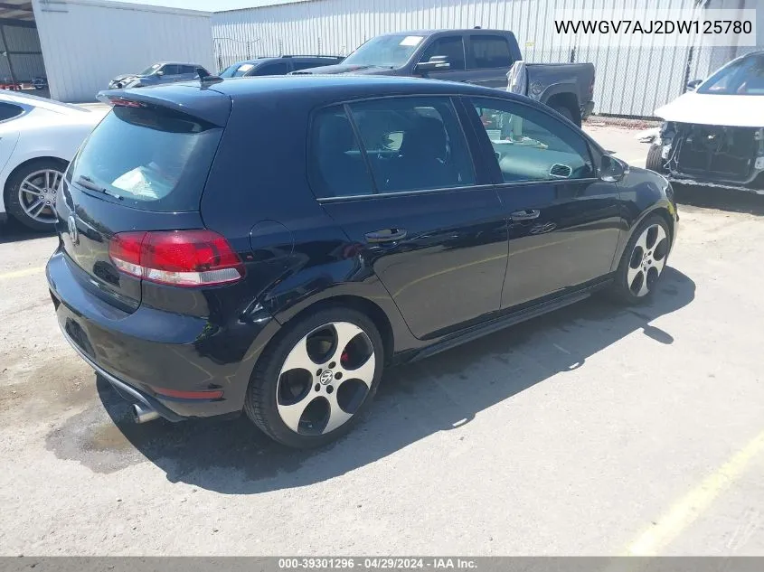 2013 Volkswagen Gti 4-Door VIN: WVWGV7AJ2DW125780 Lot: 39301296