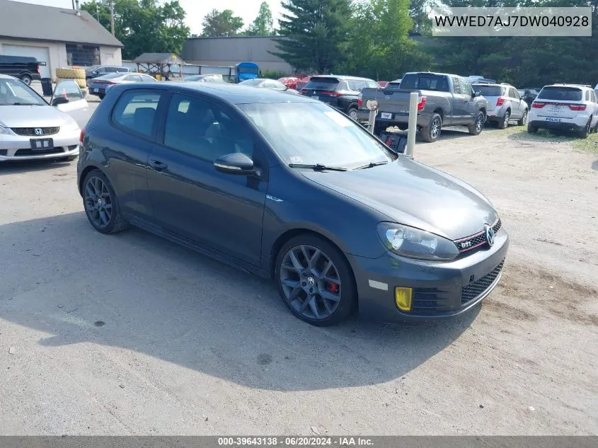 2013 Volkswagen Gti 2-Door VIN: WVWED7AJ7DW040928 Lot: 39643138