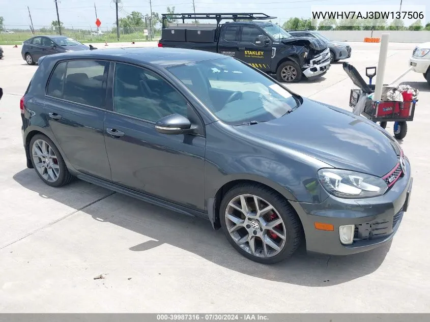 2013 Volkswagen Gti Drivers Edition VIN: WVWHV7AJ3DW137506 Lot: 39987316