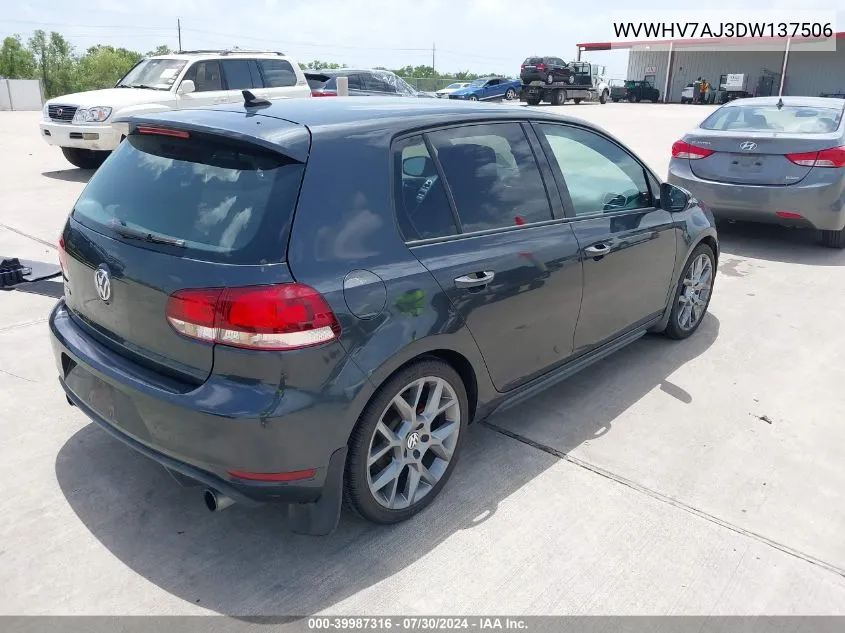 2013 Volkswagen Gti Drivers Edition VIN: WVWHV7AJ3DW137506 Lot: 39987316