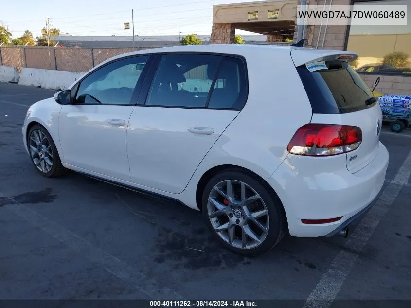 2013 Volkswagen Gti 4-Door VIN: WVWGD7AJ7DW060489 Lot: 40111262