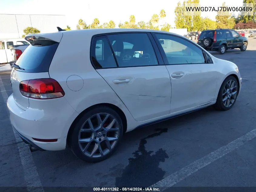 2013 Volkswagen Gti 4-Door VIN: WVWGD7AJ7DW060489 Lot: 40111262