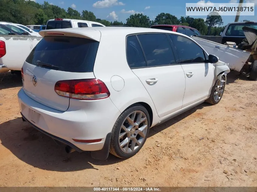 WVWHV7AJ6DW138715 2013 Volkswagen Gti Drivers Edition