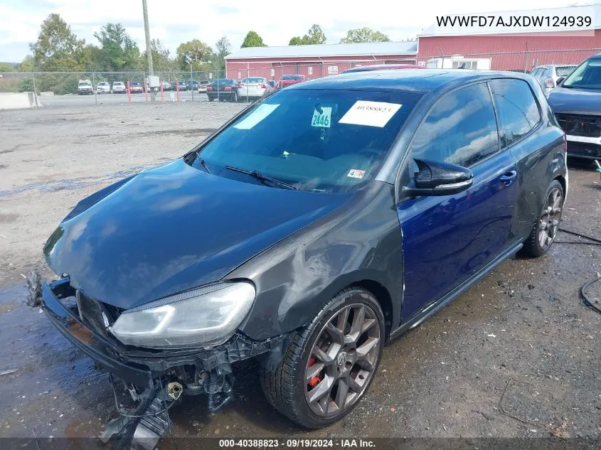 2013 Volkswagen Gti 2-Door VIN: WVWFD7AJXDW124939 Lot: 40388823