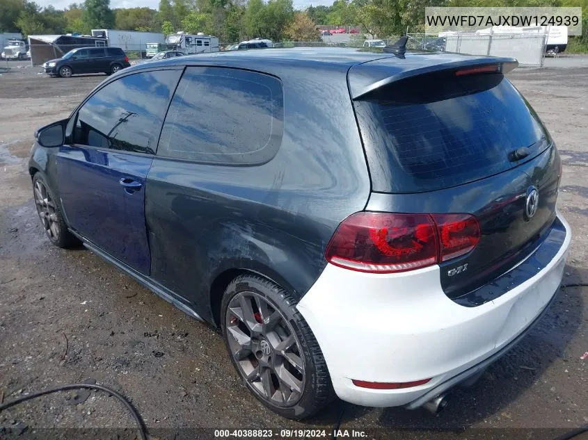 2013 Volkswagen Gti 2-Door VIN: WVWFD7AJXDW124939 Lot: 40388823