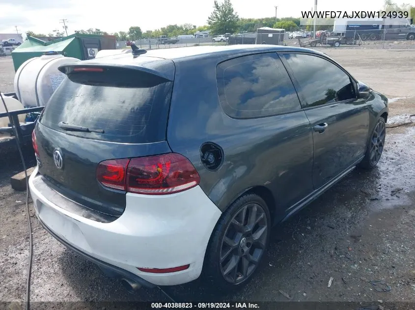 2013 Volkswagen Gti 2-Door VIN: WVWFD7AJXDW124939 Lot: 40388823